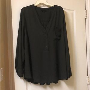 Long sleeve blouse dark green